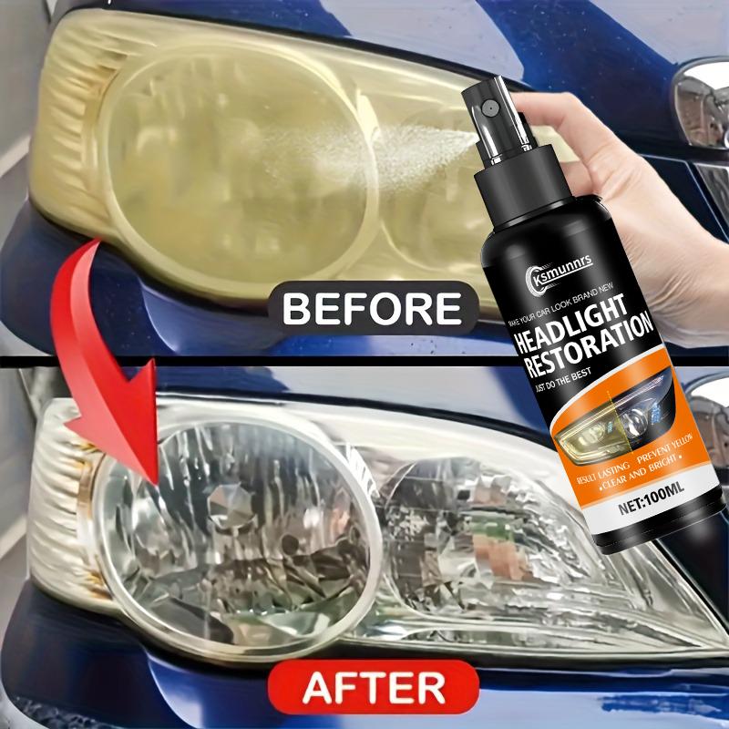 Ceramic headlight repair spray, advanced car headlight repair tool - removes yellowing and oxidation, restores clarity, long-las