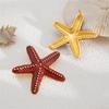 European and American Holiday Style Ins Metal Color Starfish Pendant Necklace for Women Beach Personality Star-shaped Thick Rope Necklace