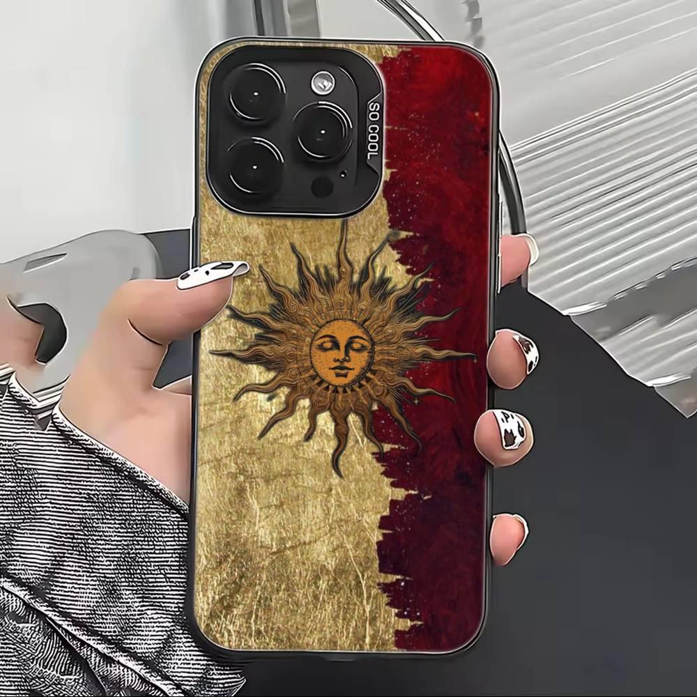 Custodia per Telefono Pittura Arte Rinascimentale R- Per iPhone 17,16,15,14,13,12,11 Plus,Pro Max,XS,Interno Placcato Argento Colorato