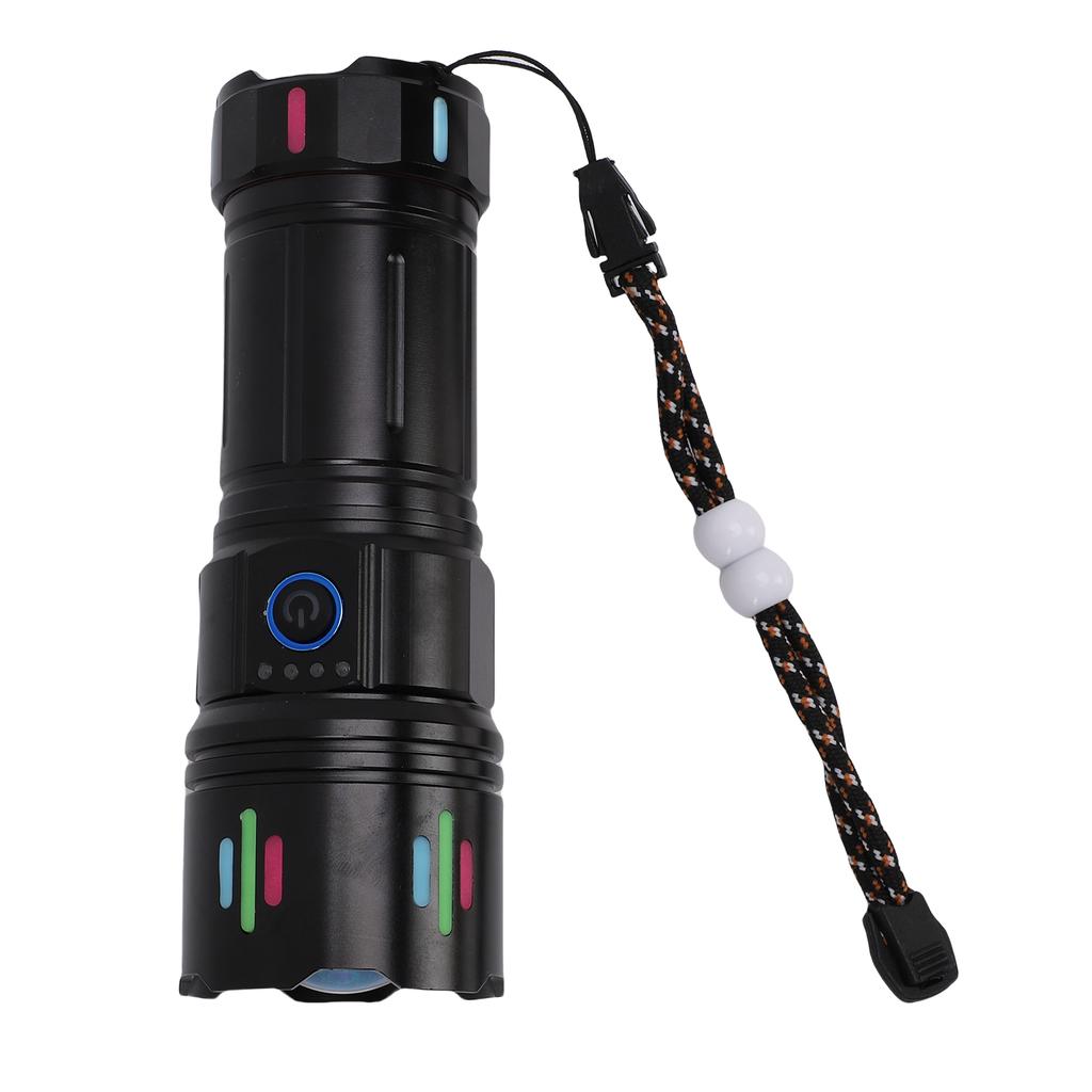 Rechargeable LED Flashlight with Digital Display Zoom 1800LM Super Bright Flash Light Waterproofing for Camping Hiking