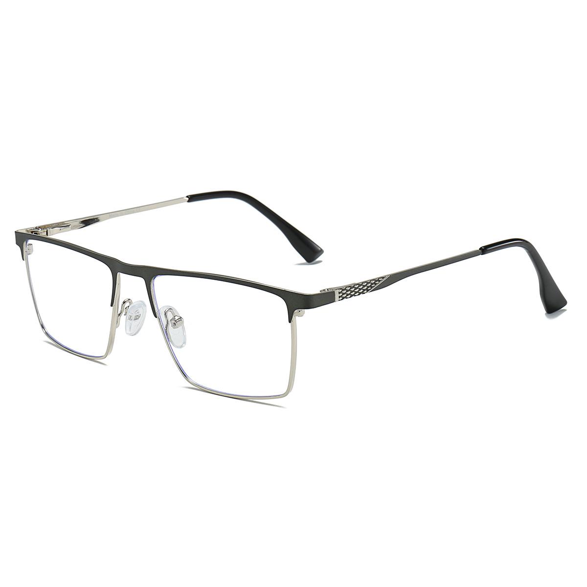 

Мужские квадратные металлические полуоправы с защитой от синего света