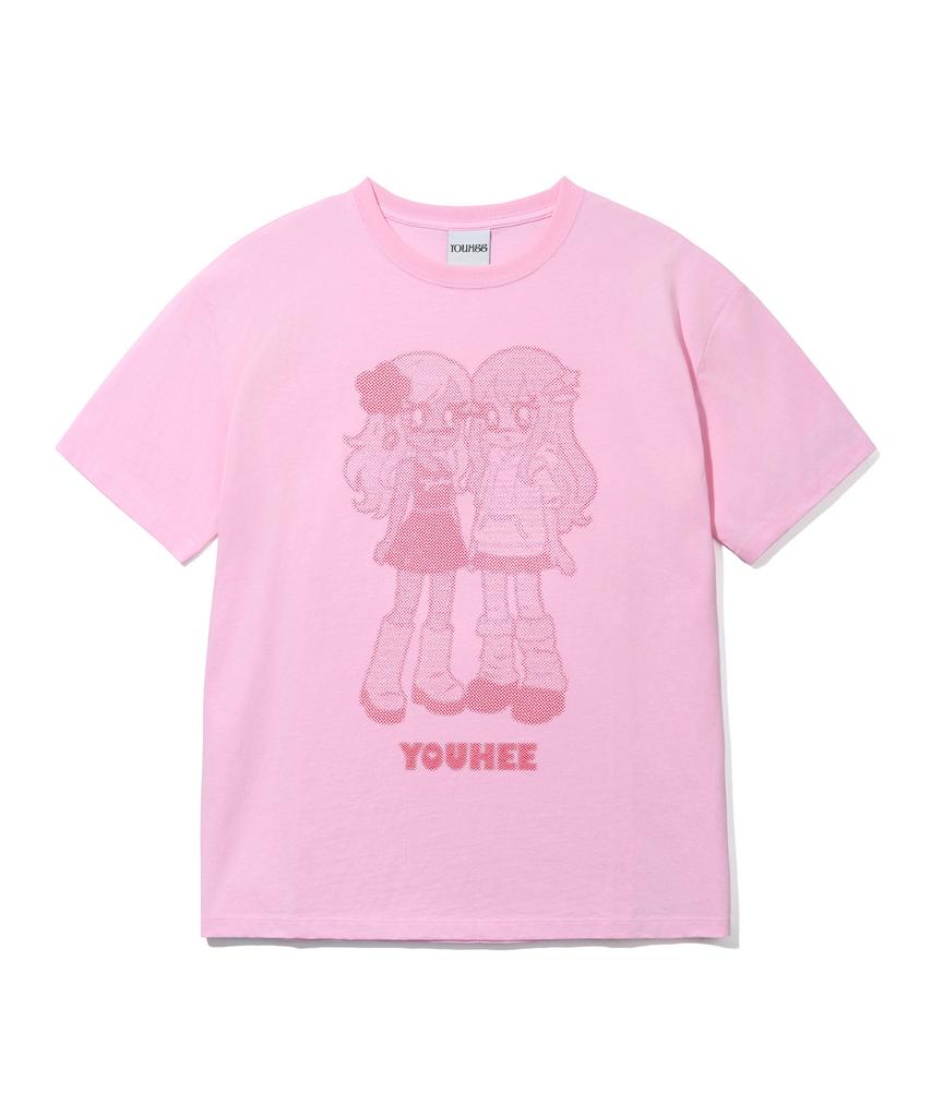 YOUHEE Youhee Friends Graphic T-Shirts_Pink