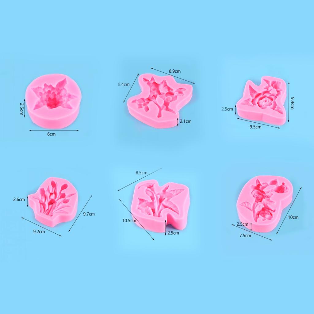3D Flowers Shaped Fondant Chocolate Mould Cake-Topper Decorating Tools for Creative Baking Silicone Mold Easy To Clean