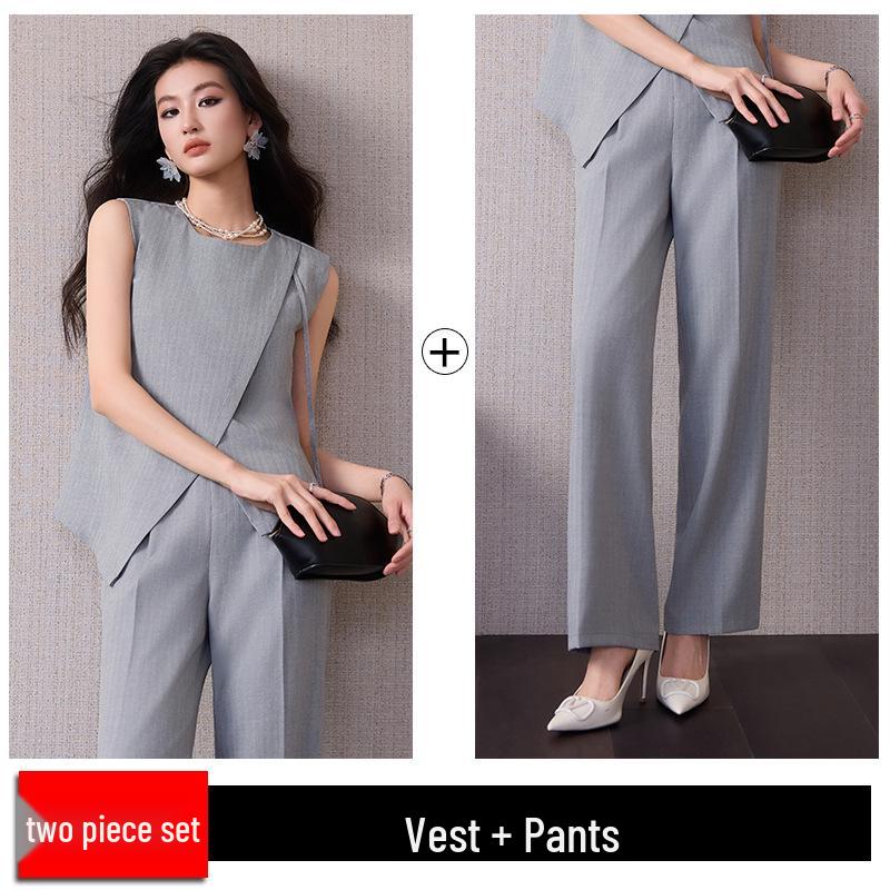 Women's Irregular Vest Two-Piece Set - Spring/Summer High-End Fashion