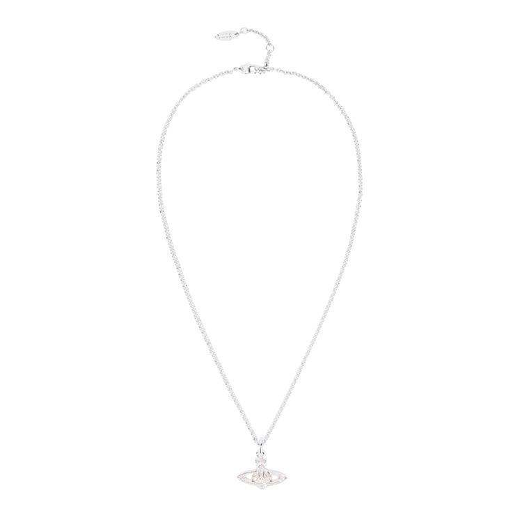 VIVIENNE WESTWOOD Mini reliéfní náhrdelník Saturn Unisex náhrdelník Stříbrná bílá 6302008602P444