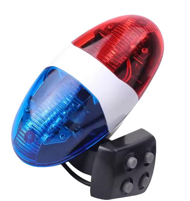 

6 светодиодов 4 тона звука Велосипедный звонок Свет полицейской машины Электронный гудок Сирена для детей Детский велосипед Скутер Велосипедная лампа Аксессуары