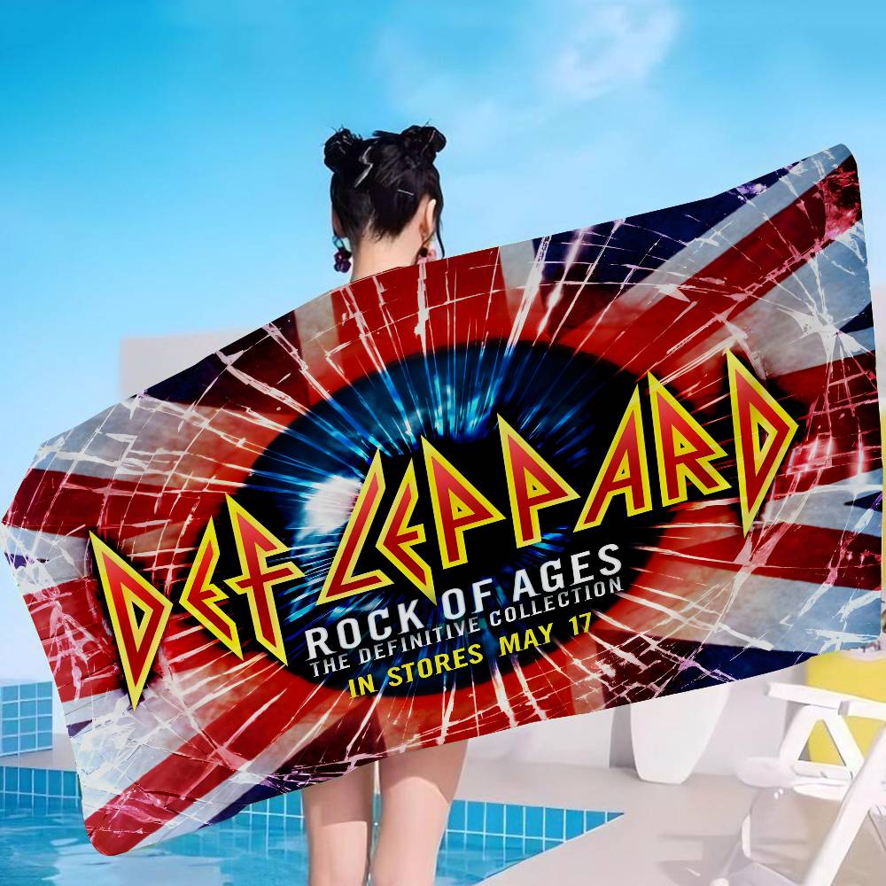 Klassisches Band D-Def L-Leppard Badetuch Mikrofaser Weich Wasserabsorbierend Atmungsaktiv Für Mädchen Kinder Dekorativ Cartoon Strandtuch