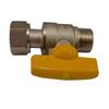 Brass Quick Connect Gas Ball Valve, 4/6-Point Male/Female Thread for Natural Gas and Water Heaters