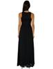 Elegant Women Round Neck Sleeveless Geometric Print Chiffon Dress Long Floor Length Stylish Casual Attire
