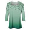 Women's T Shirt Tee Print 3/4 Sleeve Daily Weekend Fashion Basic Square Neck  Regular Top