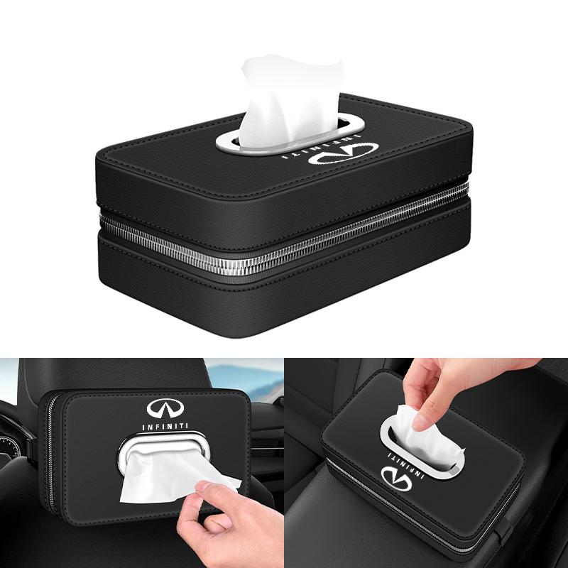 Car Seatback Tissue Box Paper Storage Bag Napkin Holder For Infiniti Q50 FX35 Q30 G37 Q70 QX70 G35 Q60 QX50 QX60 QX80 QX30 UU555