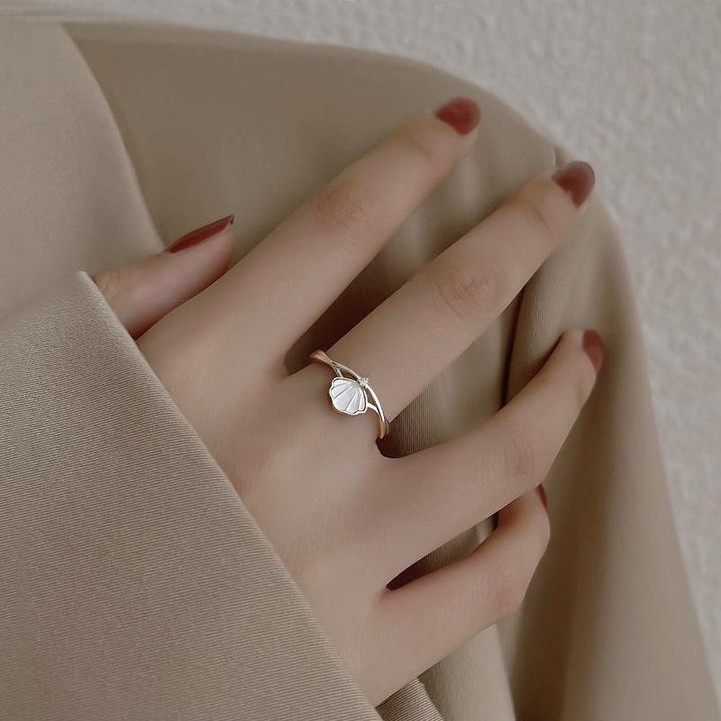 2026 New Style Adjustable S925 Sterling Silver Mother-of-Pearl Women's Ring