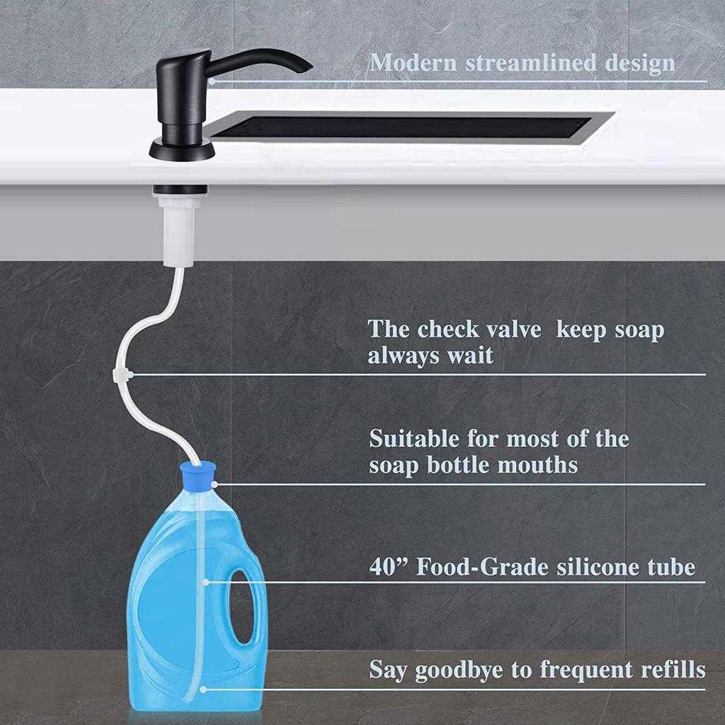 American-Style Sink Soap Dispenser with 1.2m Silicone Hose