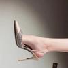 Spring New Baotou Sandals Fashion Pointy Shallow Mouth Glitter Set Foot Anti-slip Wear-resistant Stiletto Heels