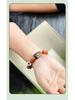 Novo Bracelete de Prata 925 com Ágata Vermelha e Turquesa Estilo Chinês