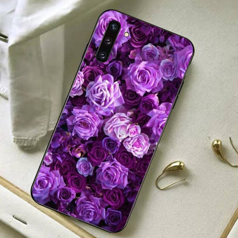 Aesthetics Purple Rose Phone Case for Samsung A51 A30s A52 A71 A12 for Huawei Honor 10i for OPPO Vivo Y11 Cover
