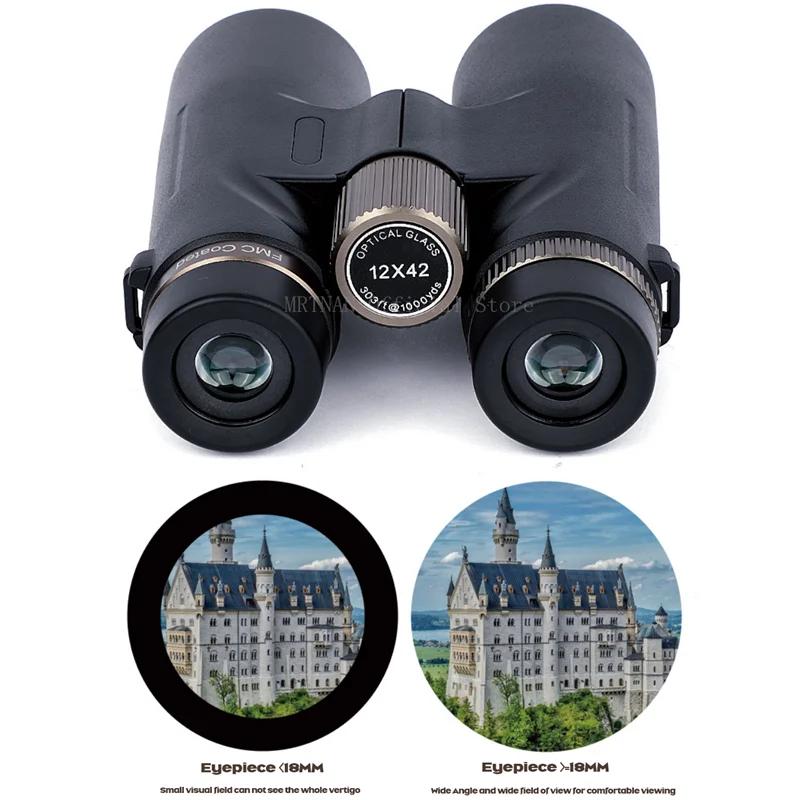 12x42 dalekohled profesionální teleskop s ED objektivem Výkonný hranol BAK4 s dlouhým dosahem pro lov Outdoor Camping IPX7 Vodotěsný