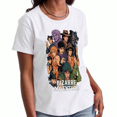 Anime Characters Wounisex's Cotton T Shirt, Pure Cotton Premium Print, Durable, Casual Fashion, Featuring Heroic Warriors And Titan, A Unique And  Des