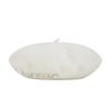 VARZAR Cursive Logo Wool Beret Ivory