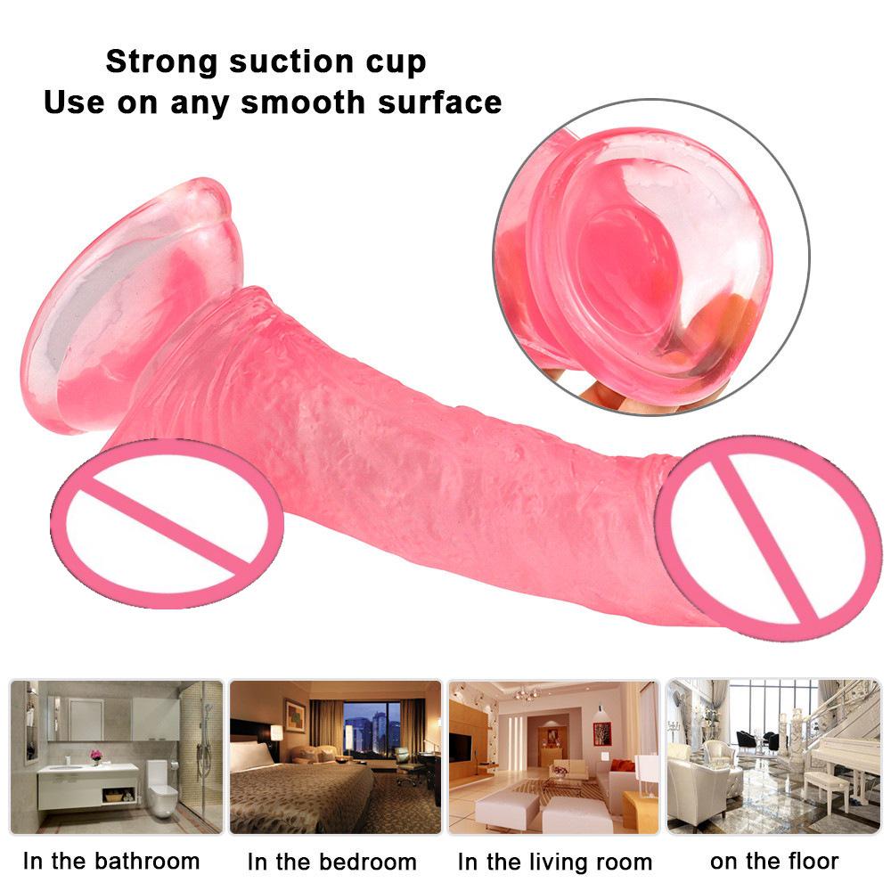 Little Moon Transparent Crystal Beginner's Suction Cup Dildo Vibrator