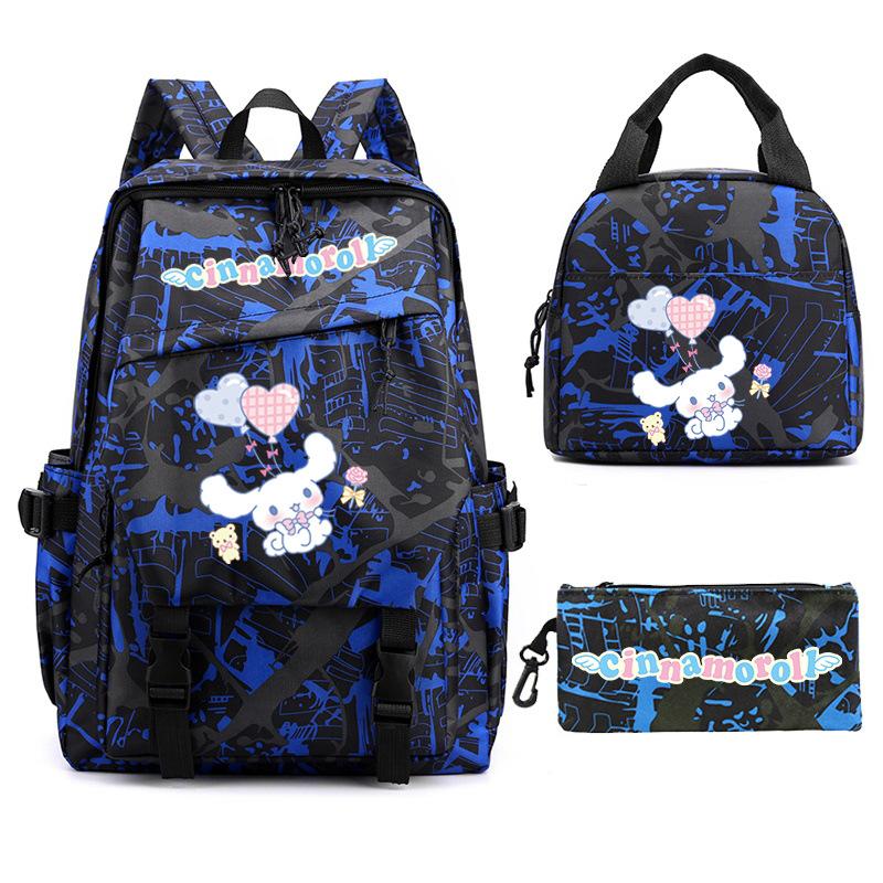 Cartoon Puppy Printed Schoolbag Set Backpack + Lunch Bag + Pencil Case Three-Piece Set
