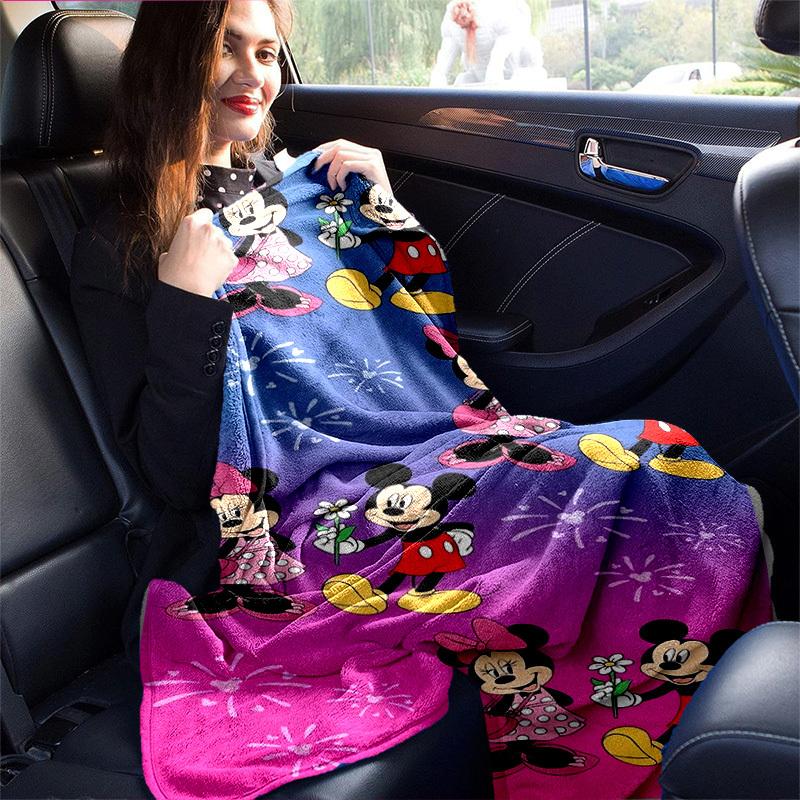 1pc. Mickey & Minnie Mouse Floral Patterned Blanket - Perfect for Home, Office, Outdoor Use, Gift Idea, Suitable for All Seasonsz0417242
