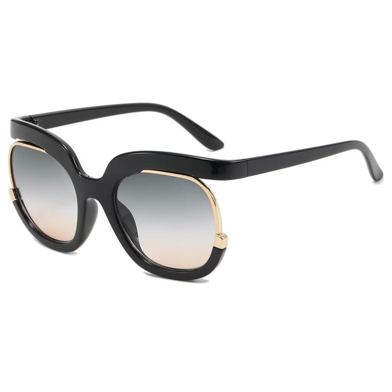 Personalized Color-Blocking Women's Fashion Sunglasses with UV Protection