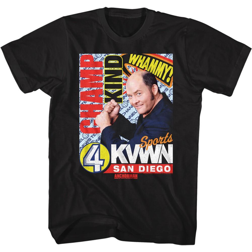 Anchorman Champ Kind Channel KVWN Sports San Diego Men s T Shirt Movie Merch Unisex T-Shirt XXL