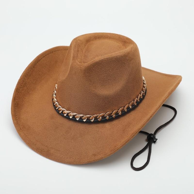 Wool top hat Jazz hat Tide autumn and winter European and American British hat Gentleman's hat Women's big along the chain Shanghai beach felt hat