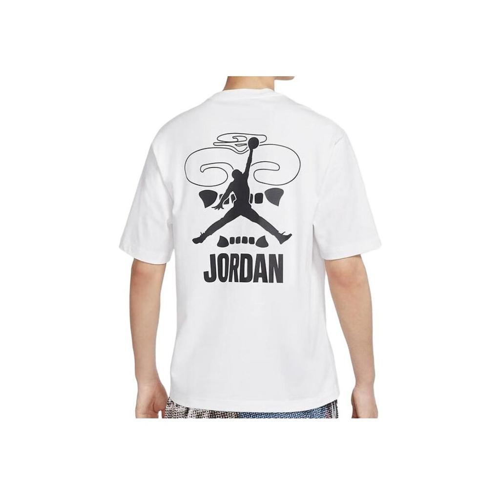 Air Jordan Logo Print Crew Neck Short Sleeve T-Shirt Unisex Tops White DX5970-100