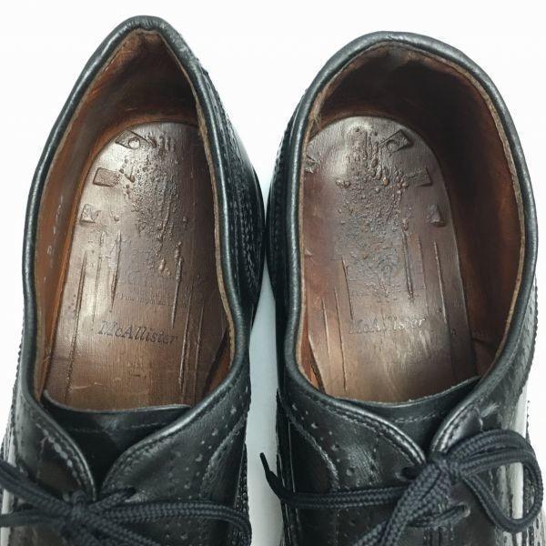 Allen Edmonds 80s Vintage McAllister Full Brogue Wingtip Shoes Black Size 10.5D / 28.0-28.5cm(USED)