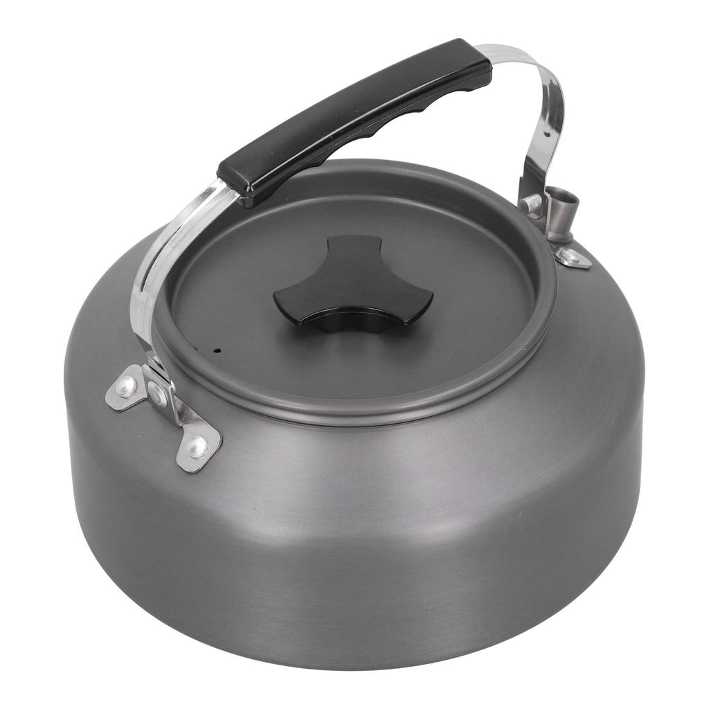 1.6L Portable Camping Coffee Tea Pot Outdoor Fishing Hiking Barbecue Kettle Pot (Black Handle)