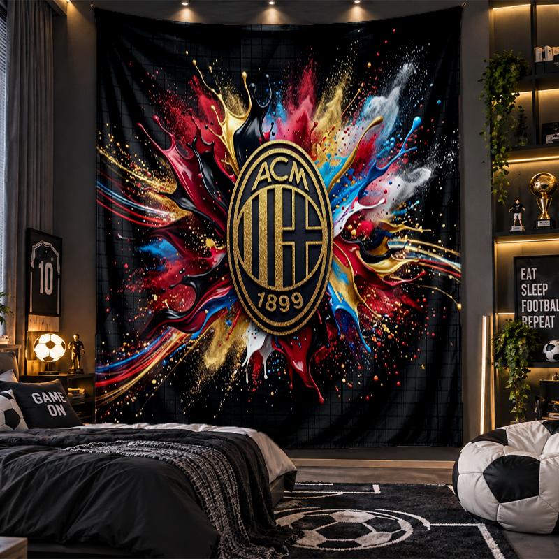 Wall Hanging Tapestry AC Milan Print Cloth for Living Room Bedroom Home Decor