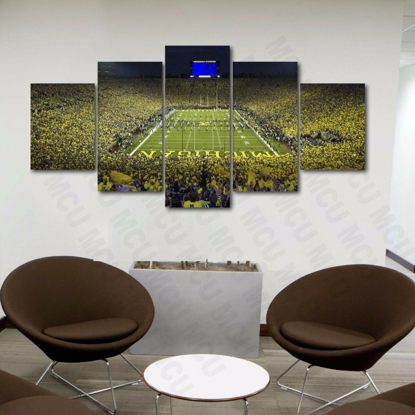 

5 Pcs Michigan Wolf Football Posters HD Print Canvas Wall Art Pictures Decoration Accessories Living Room Home Decor Paintings 20x35 20x45 20x55cm