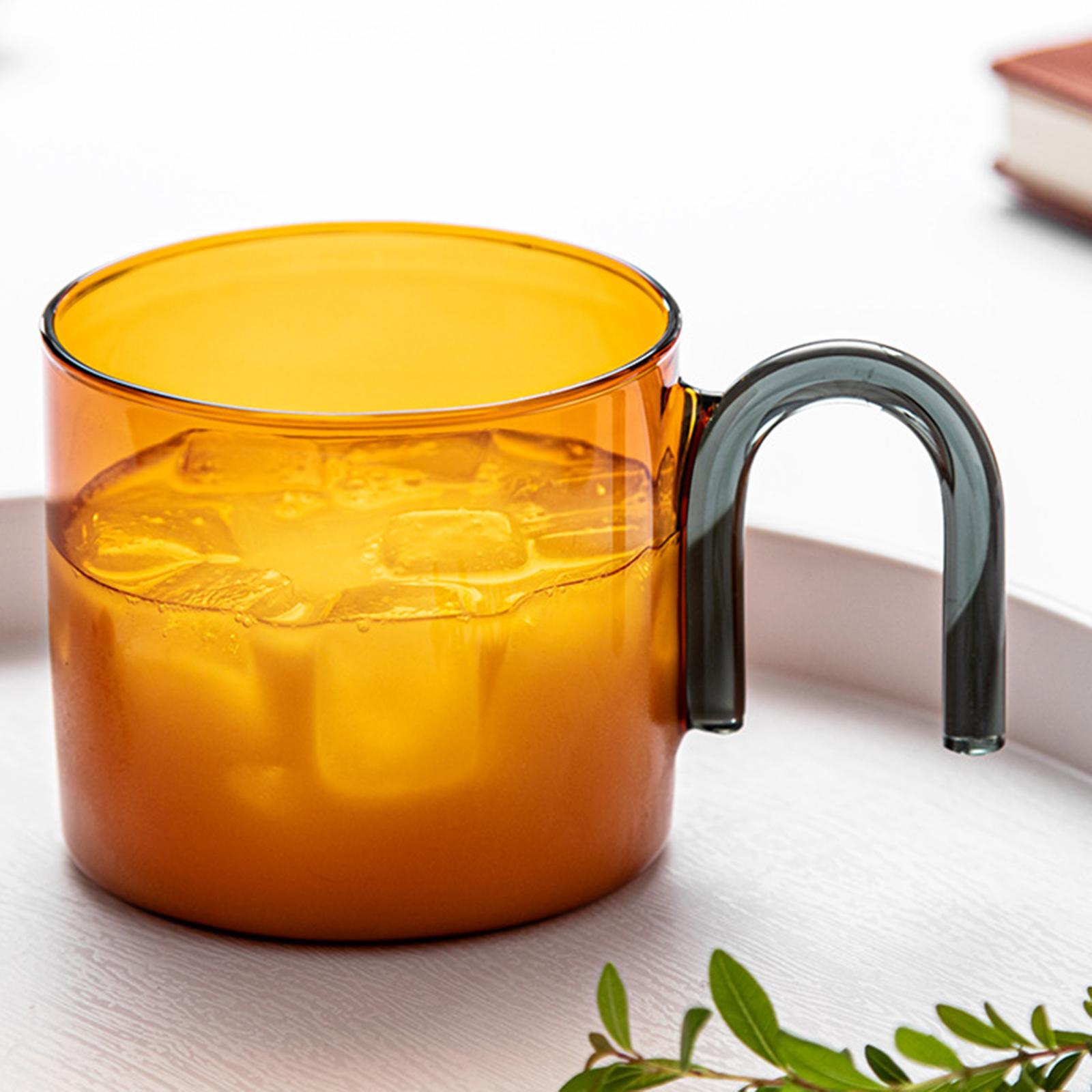 

glass Coffee Mug Drinkware Tea Beverage Cup for Cereal Flower Tea Office Home оранжевый