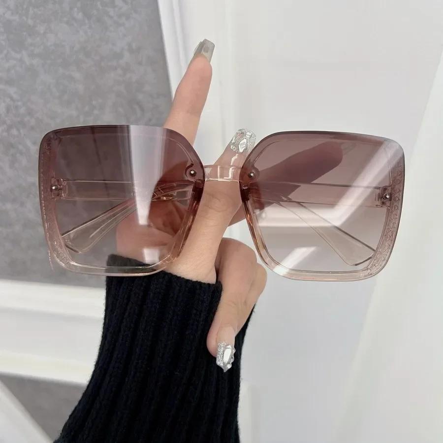 Designer Rectangle Sunglasses Women Men Trendy Brand Square Sun Glasses Female Male Big Frame Mirror Classic