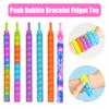 Push Bubble Bracelet Fidget Sensory Toy Color Change Toys Pack for Kids Adults Rainbow Anti-Anxiety Toy Office Stress Relief Toy