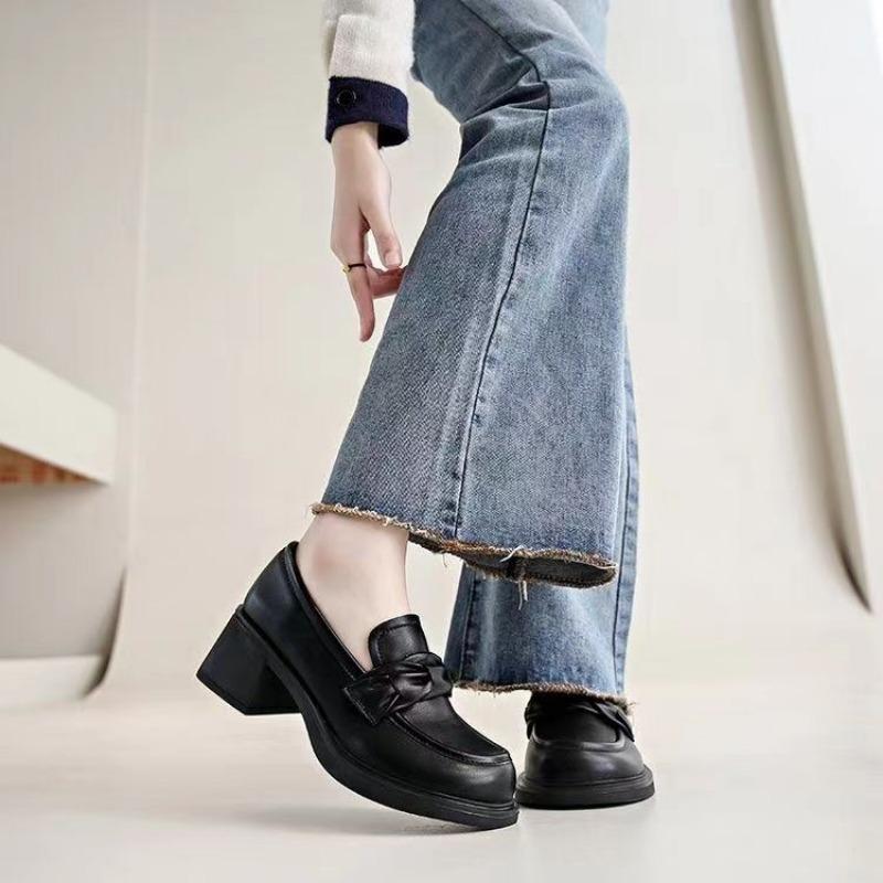 

Мода 2025 Новая женская обувь Слипоны Женские туфли на высоком каблуке Модные с круглым носком Офисные и для карьеры Горячая распродажа Бестселлер Удобные туфли на высоком каблуке 40 чёрный