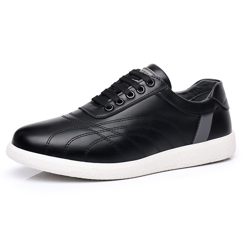 

New Leisure Walk Men Tenis Masculino Spring Autumn Walking Sneakers Handmade Male Leather Sports Shoes Non-Slip Treking Footwear 44 чёрный