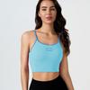 Women's Colorblock Seamless Knit Retro Sports Tank with Chest Pads and Spaghetti Straps