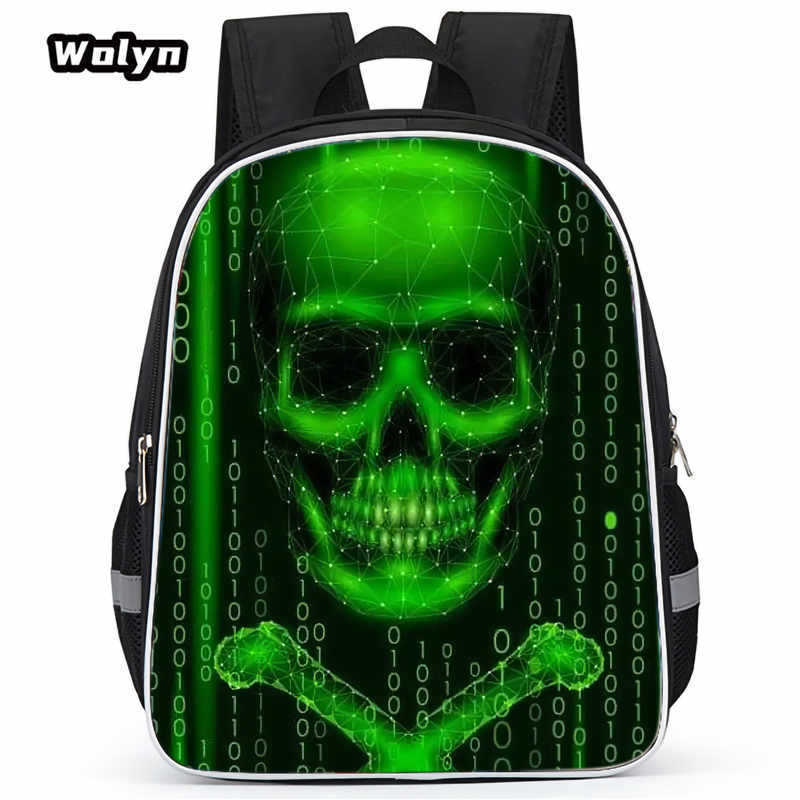 Skull Series Peripheral Animation Printing Backpack Student Bag Support