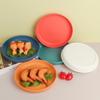 1PC Plastic Vertical Pattern Disc Japanese Simple Wheat PP Plate Vegetable Plate Fruit Plate Diameter 20CM