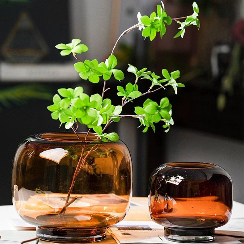 Elegant Large Glass Vase - Luxury Home Decor for Living Room Desktop