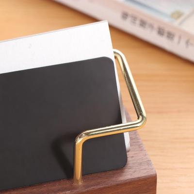 Tabletop Shelf Business Card Holder Walnut Wood Beech Wood Cards Display Stand Card Storage Metal Wooden Card Holder High-End