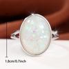 Elegant Silver Color Oval Opal Ring for Women Daily Wear and Party
