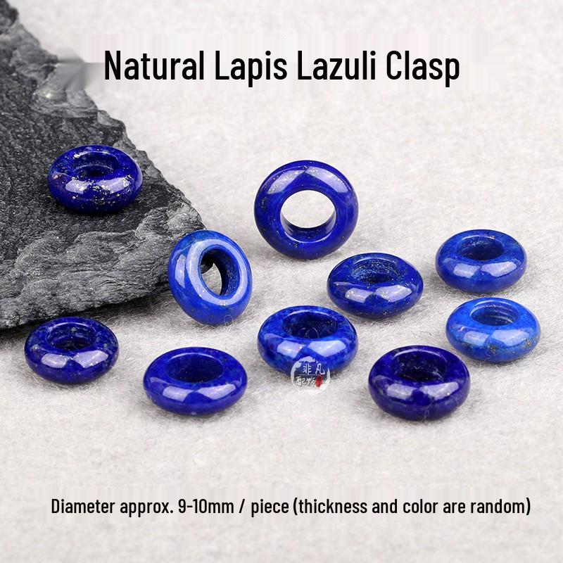 Handmade Star Moon Lapis Lazuli Ping An Kou Necklace with Bodhi Ring Accessories детали