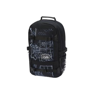 Skateboard Series Zipper Closure Fabric Backpack Unisex Backpack Black ABSR196-1