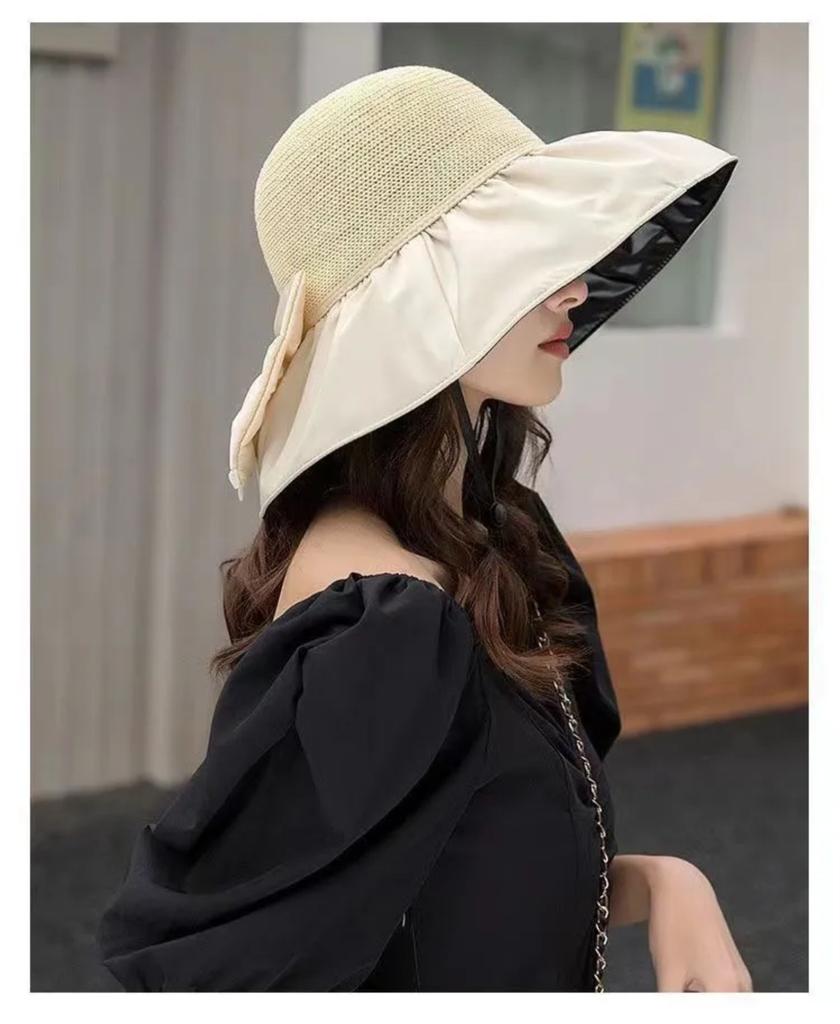 Sun Black Plastic Sun Hat, Summer Face Covering Fisherman Hat, Outdoor Anti-ultraviolet Sun Hat For Women