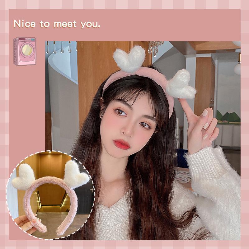 2024 Cute Cartoon Plush Headband for Women - Makeup, Hair Clip & Tie
