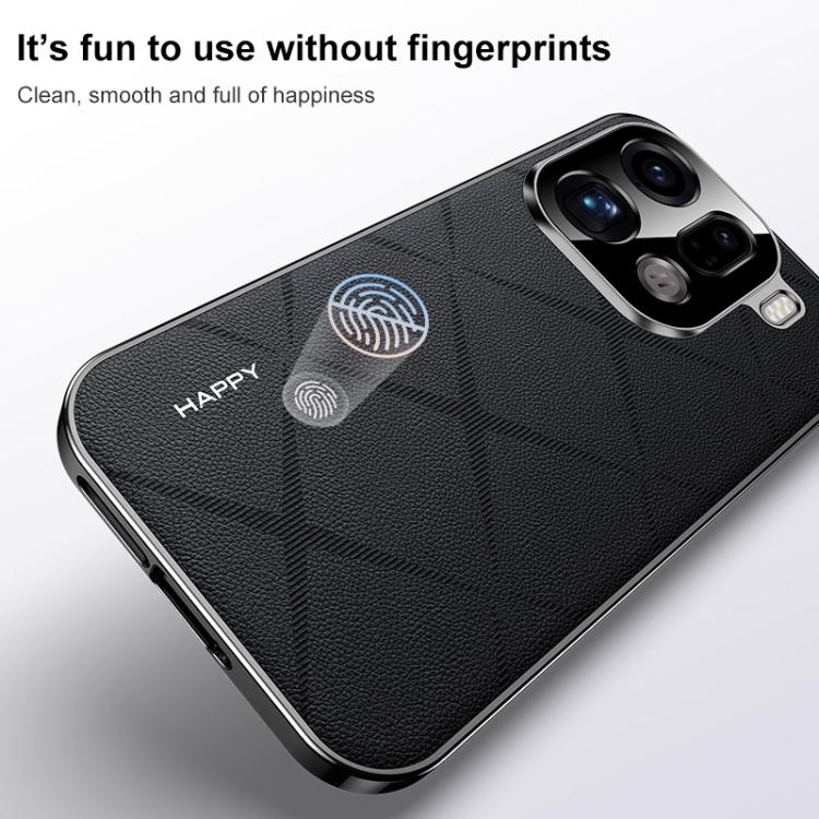 Plain Leather PC Phone Case For OPPO Find X9s Pro 5G, Slim Anti-Scratch Protective Cover